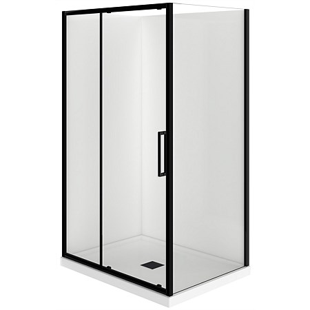 LeVivi Kingston 1200x900mm 2 Sided LH Shower Enclosure Black