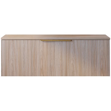 St Michel Flo 50 Benchtop 1200mm Wall-Hung Vanity Baroque with Soul Brushed Brass Handle
