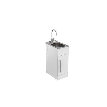 Supertub Slim Laundry Tub with Stainless Steel Gooseneck Stainless Steel Tap